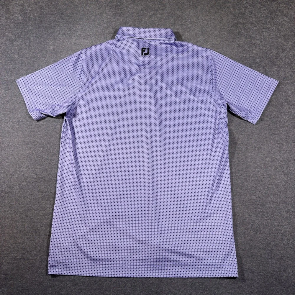 FootJoy Golf Polo Mens Medium Purple Geometric Print Short Sleeve Performance